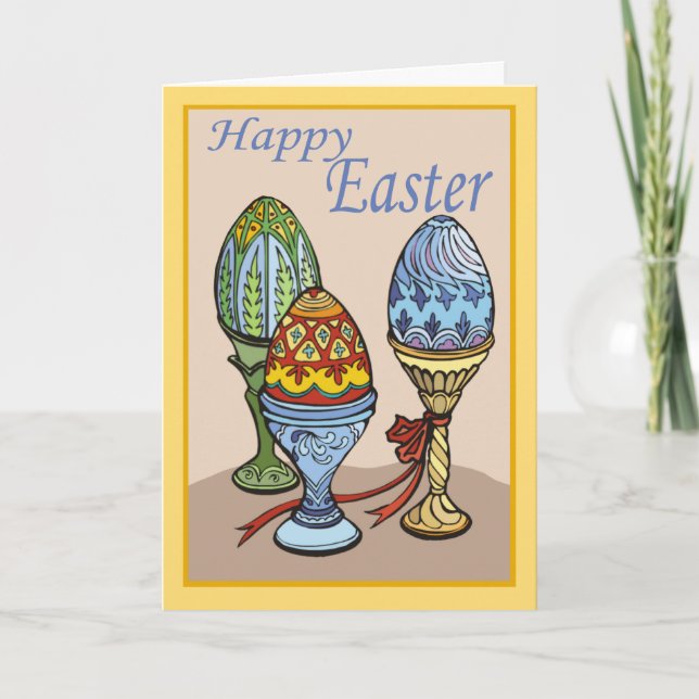 Dekorative Ei-Ostern-Karte Feiertagskarte (Vorderseite)