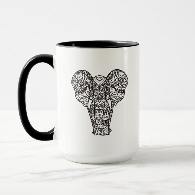 Dekorative Elefant-Art Tasse (Links)