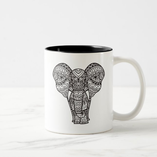 Dekorative Elefant-Art Zweifarbige Tasse (Rechts)