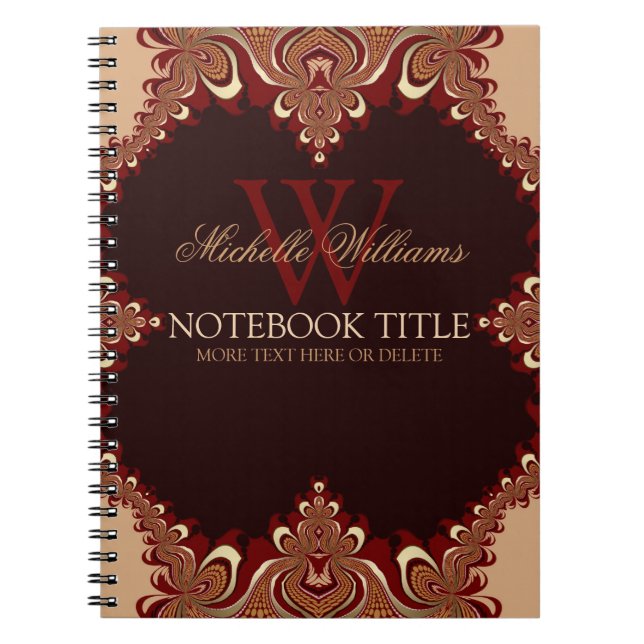 Dekorative Elegance Earthy Wirbel Notebook Notizblock (Vorderseite)