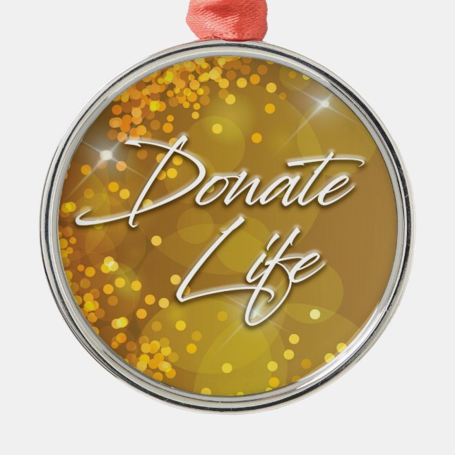 Dekorative Elegante Gold Weihnachten Spenden Leben Ornament Aus Metall (Vorne)