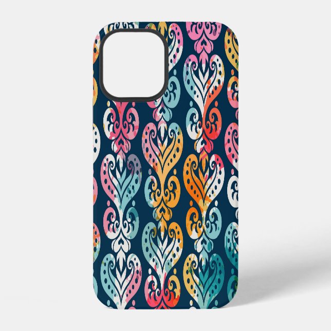 Dekorative Elemente, vielseitiges Musterdesign. iPhone 12 Hülle (Rückseite)