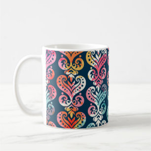 Dekorative Elemente, vielseitiges Musterdesign. Kaffeetasse
