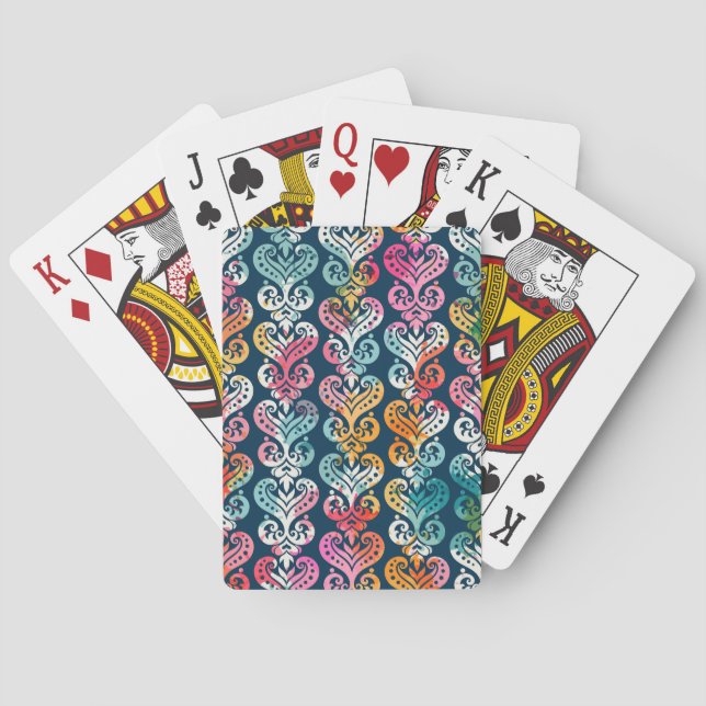 Dekorative Elemente, vielseitiges Musterdesign. Spielkarten (Rückseite)