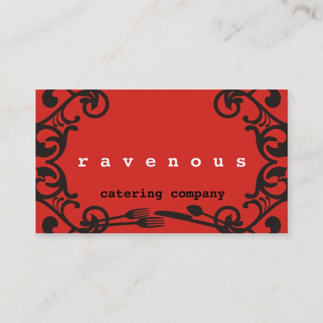 dekorative Essengerät-Catering-Geschäftskarte Visitenkarte (Vorderseite)