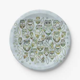 Dekorative Eulen Pappteller