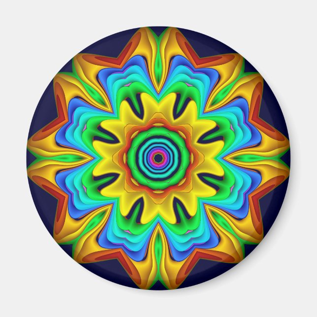 Dekorative Fantasie Blume Spaß Magnet (Vorne)