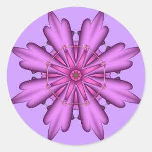 Dekorative Fantasy-Blume-Aufkleber Runder Aufkleber