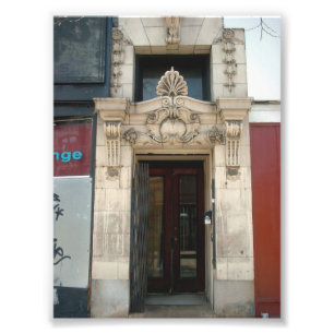 Dekorative Fassade auf altem Gebäude im Büffel N Fotodruck