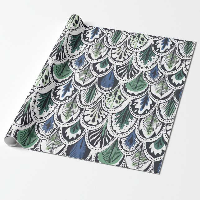 Dekorative Feathers Geschenkpapier (Ungerollt)