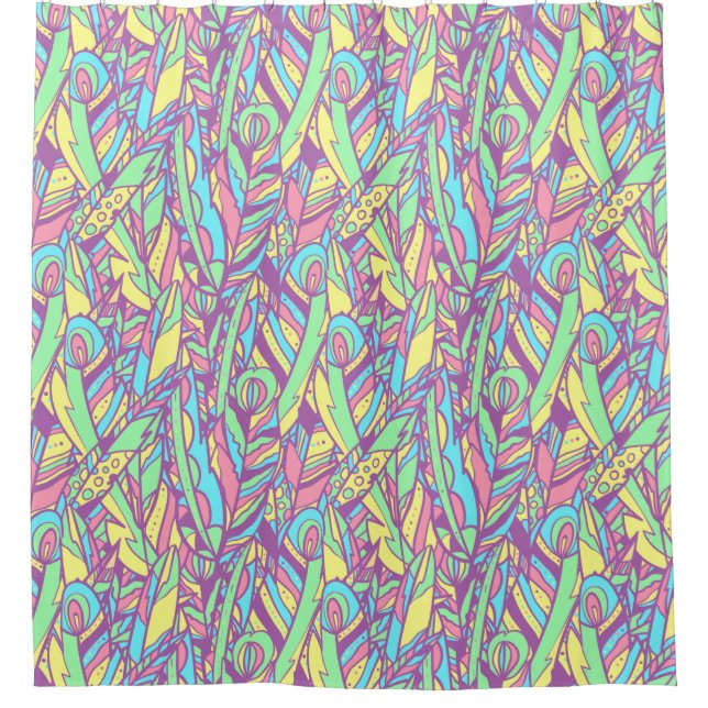 Dekorative Federn Duschvorhang (Vorderseite)