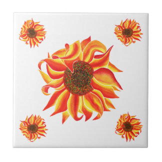Dekorative Fliese des Sonnenblumeentwurfs