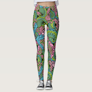 Dekorative Floral/Mandala Leggings