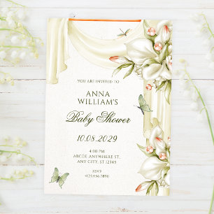 Dekorative florale botanische Babyparty Einladung