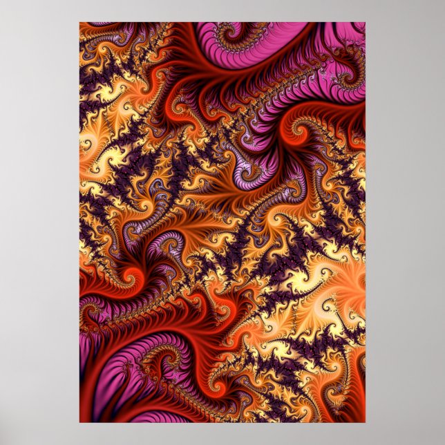 Dekorative Fraktal Spirals Poster (Vorne)