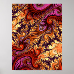 Dekorative fraktale Spiralen Poster