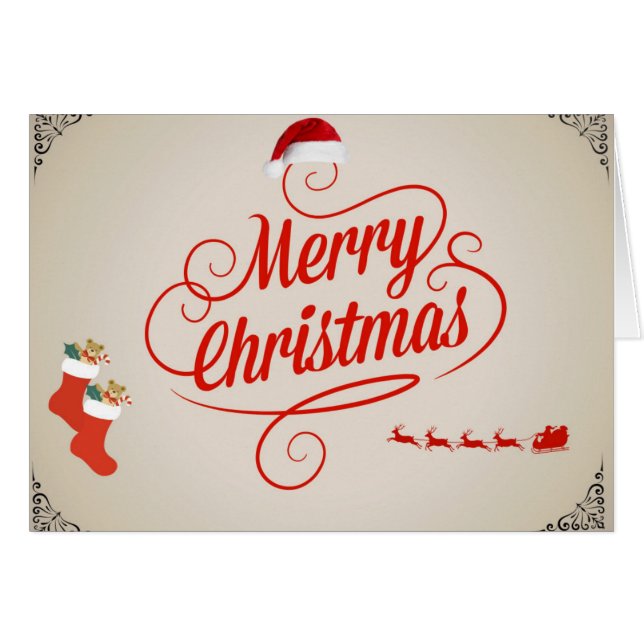 Dekorative frohe Weihnachten glücklichen Urlaub (Vorderseite (Horizontal))