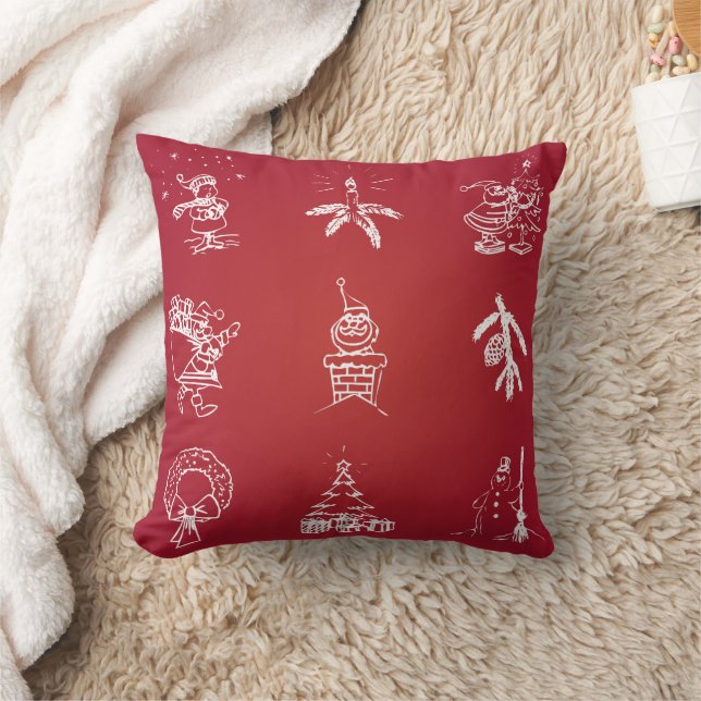 Dekorative frohe Weihnachten Rot Moderne Kissen (Decke)
