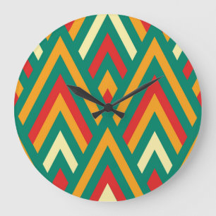 Dekorative Geometrie: Vintag Abstrakt nahtlos. Große Wanduhr