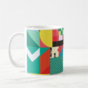 Dekorative Geometrie: Vintage Musterelemente Kaffeetasse