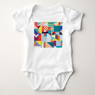Dekorative Geometrie: Vintages Abstraktes Muster. Baby Strampler