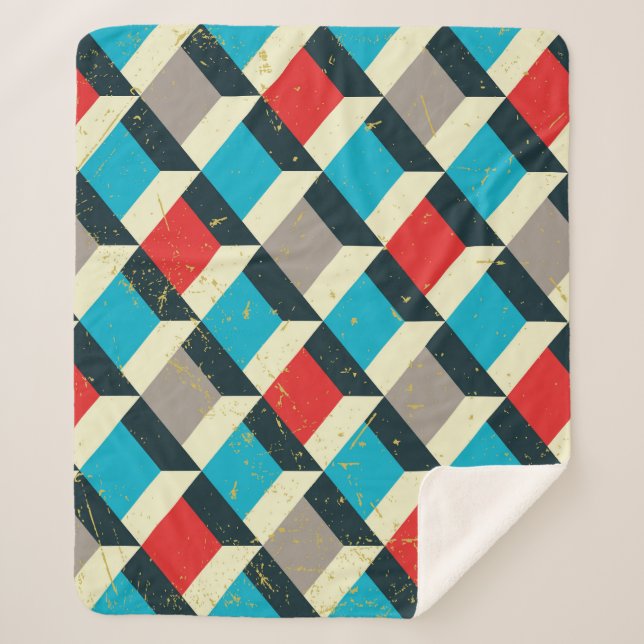 Dekorative Geometrie: Vintages Kunstmuster. Sherpadecke (Vorderseite)