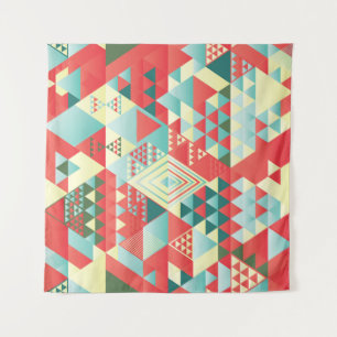 Dekorative geometrische, abstrakte, Vintage Elemen Wandteppich