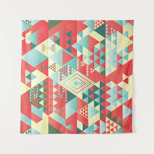 Dekorative geometrische, abstrakte, Vintage Elemen Wandteppich (Vorderseite)