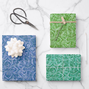 Dekorative Geschenkverpackung mit Linienzeichnunge Geschenkpapier Set