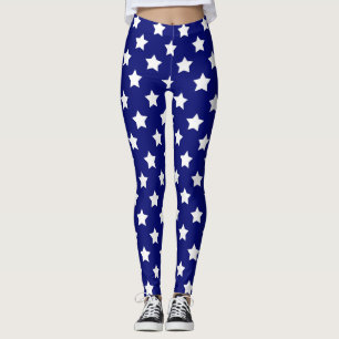 Dekorative Gestaltung der blauen weißen Sterne Leggings