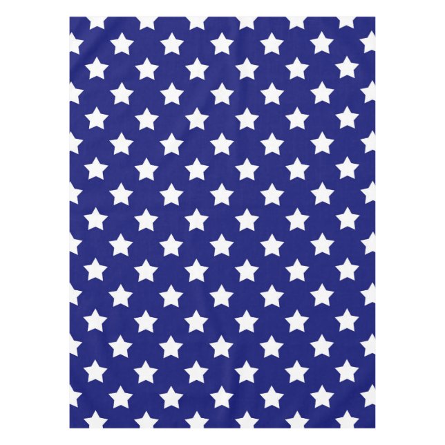 Dekorative Gestaltung der blauen weißen Sterne Tischdecke (Vorderseite)