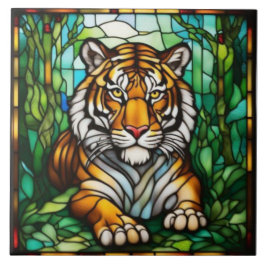 Dekorative Glasfliesen mit Tiger-Motiv Fliese