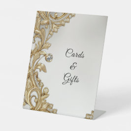 Dekorative Gold Tabletop-Zeichen Sockelschild