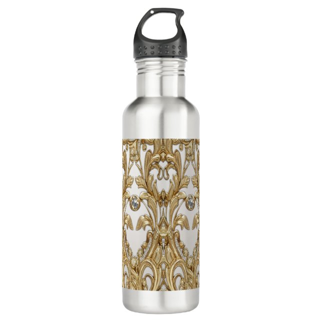 Dekorative Gold Wasserflasche Edelstahlflasche (Vorderseite)