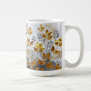 Dekorative Goldene Blätter Design Kaffeetasse