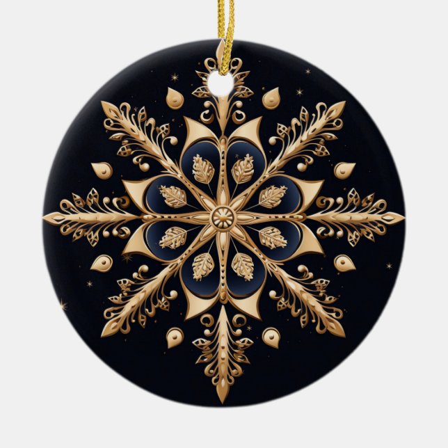 Dekorative Goldene Verzierung Keramik Ornament (Vorne)