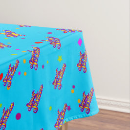 Dekorative Gradient Stilisierte Sweet 16 auf Blue Tischdecke
