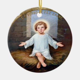 Dekorative Grafik Baby-Jesuss Keramik Ornament