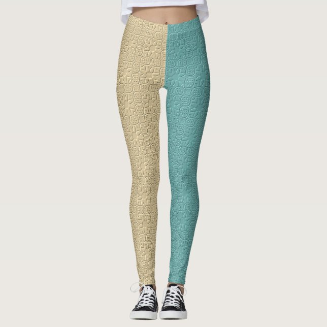 Dekorative Hälfte und Hälfte  Leggings (Vorderseite)