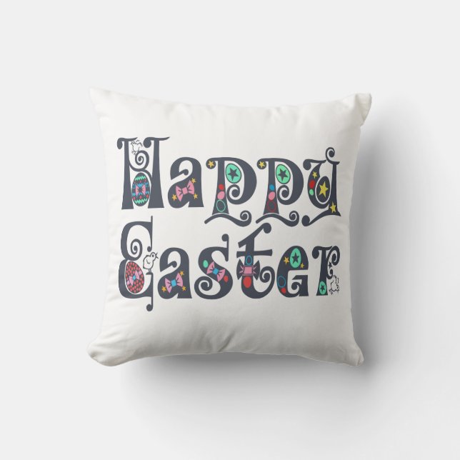 Dekorative Happy Oaster Typografy | Dekokissen (Vorderseite)
