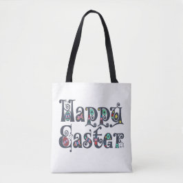 Dekorative Happy Oaster Typografy | Tragetasche Tasche