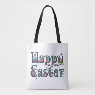 Dekorative Happy Oaster Typografy Tragetasche Tasche