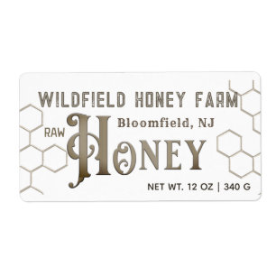 Dekorative HONEY Farm Market Label Honeycomb White