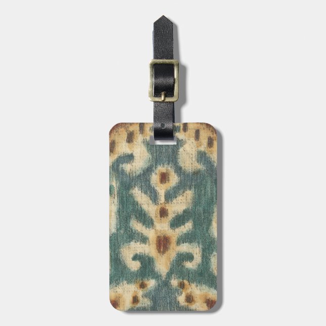 Dekorative Ikat Fabric Design von Chariklia Zarria Gepäckanhänger (Vorderseite vertikal)