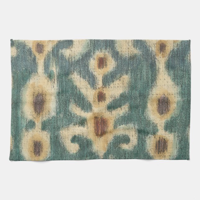 Dekorative Ikat Fabric Design von Chariklia Zarria Handtuch (Horizontal)