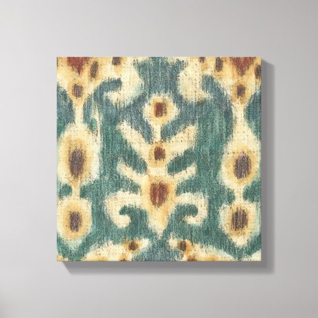 Dekorative Ikat Fabric Design von Chariklia Zarria Leinwanddruck (Vorderseite)