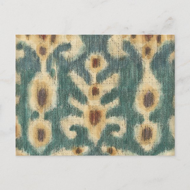 Dekorative Ikat Fabric Design von Chariklia Zarria Postkarte (Vorderseite)