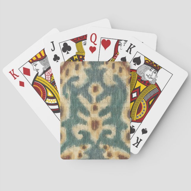 Dekorative Ikat Fabric Design von Chariklia Zarria Spielkarten (Rückseite)