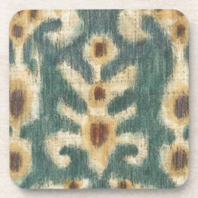 Dekorative Ikat Fabric Design von Chariklia Zarria Untersetzer (Vorderseite)