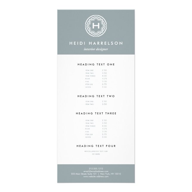 DEKORATIVE INITIALE LOGIK AUF SLATE GRAY WERBEKARTE (Vorne)